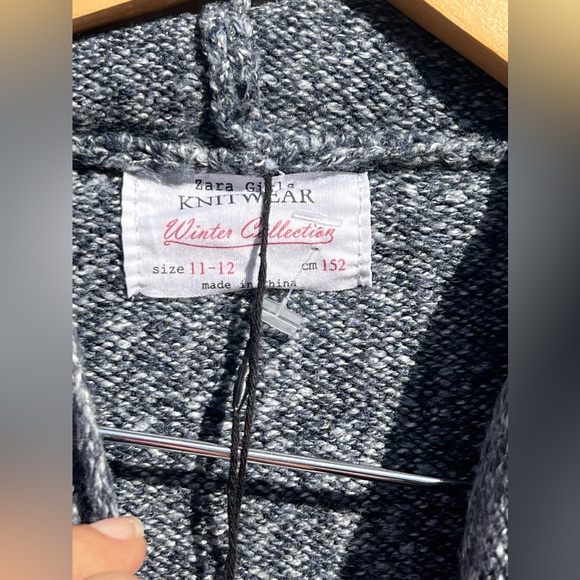 Zara girls knitwear winter collection hooded poncho sweater - Picture 4 of 7